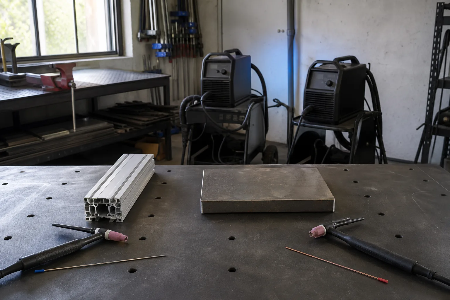 Två neutrala TIG-stationer vid aluminium och stål