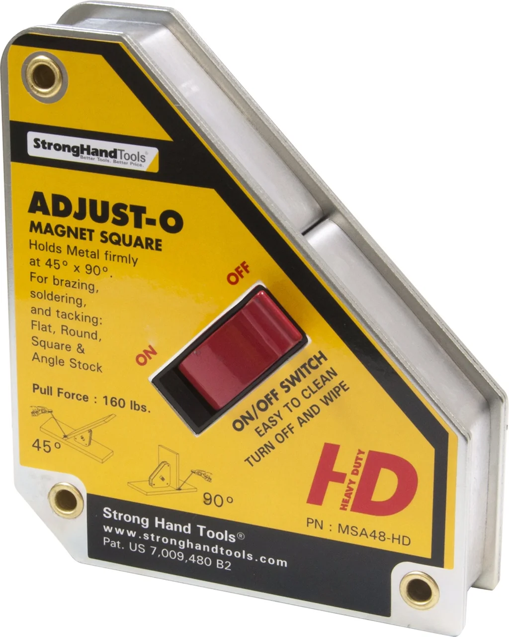 Stronghand vinkelmagnet On/Off – MSA48HD / 75 kg